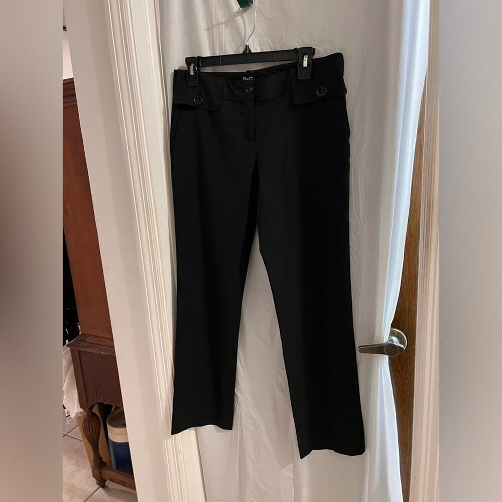 Dolce and gabbana black button pocket wool blend straight leg dress pants sz 40